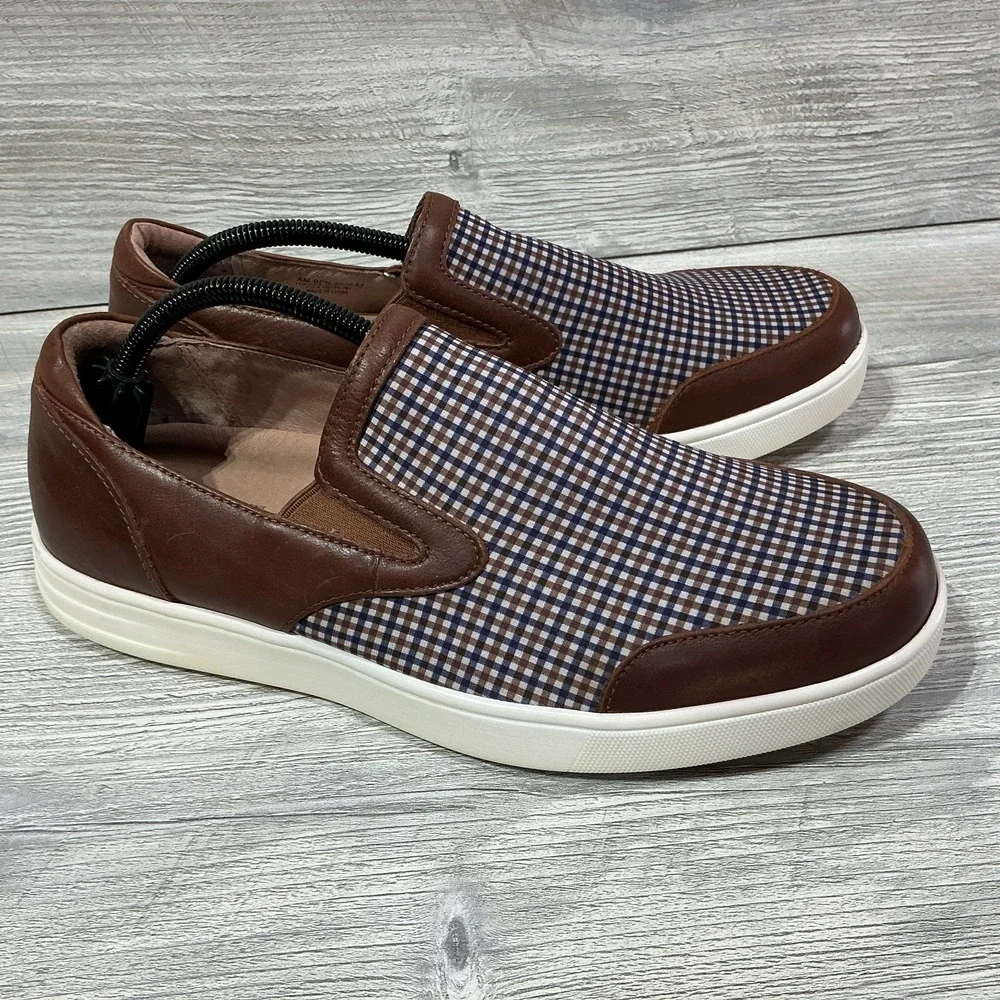 Alegria Mens Slip-On Bender Casual Walking Shoes 9240 Tan/Plaid Size 11M (44)EU